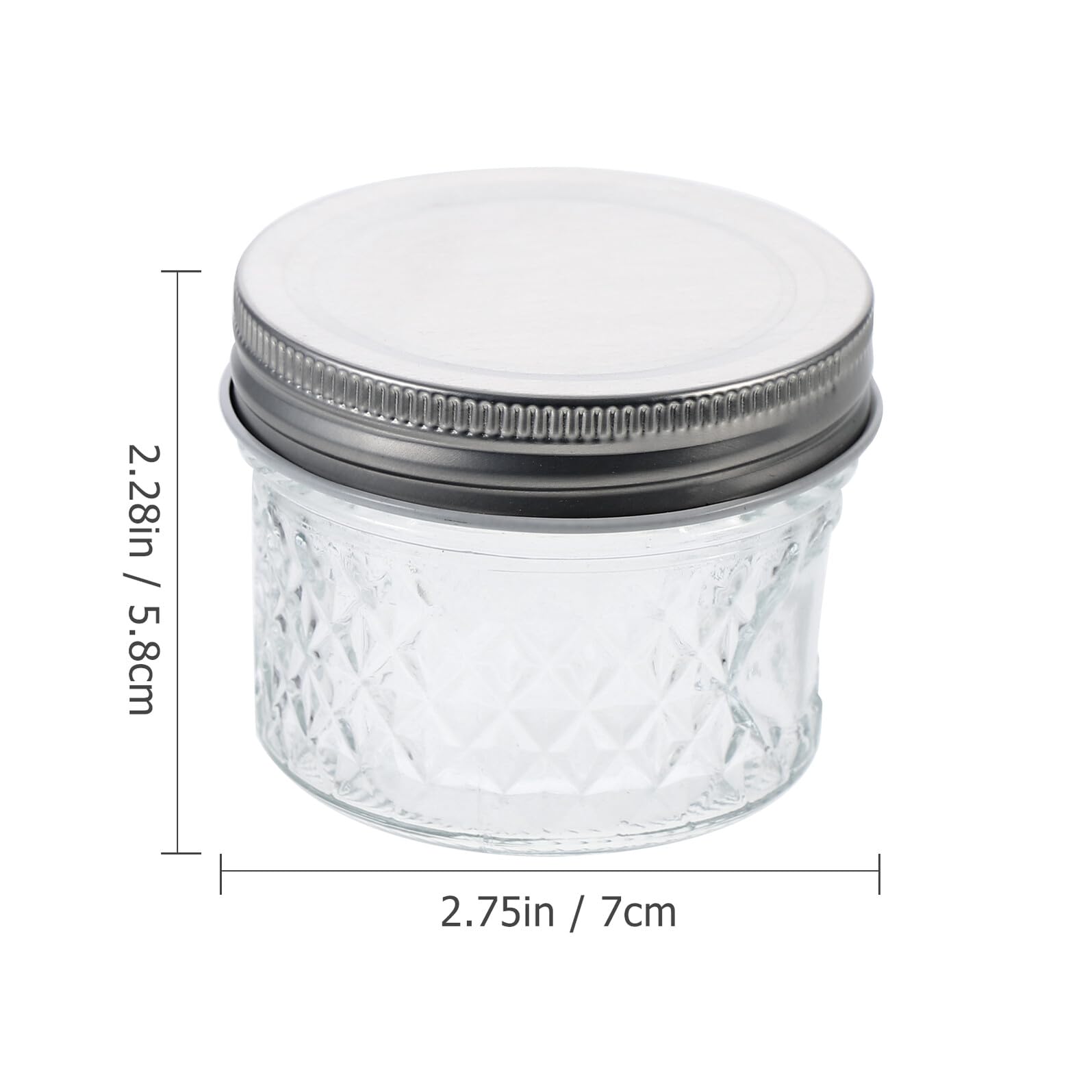 6 Stück Teiliges Glas Vorratsset Transparent Einmachgläser mit Diamant design Dicht und Vielseitig für Marmelade Einlegen Saft und Lebensmittelaufbewahrung