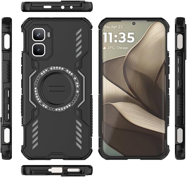 Compatible con funda para Infinix GT50 Pro 5G, compatible con MagSafe, compatible con carcasa para Infinix GT 50 Pro 5G X6891, disipación de calor, anti caídas, para teléfono móvil, negro