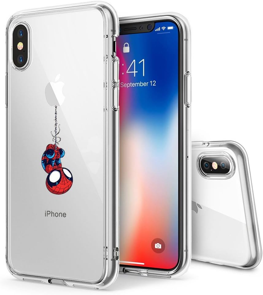 Litech Super Hero Case [Flexfit] Protective Clear Cartoon Comic Super Hero Case for Apple iPhone Xs Max