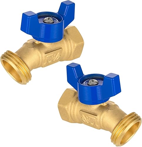 HeSun Paquete de 2 grifosválvulas de manguera para exteriores, grifo de jardín de 14 giros, entrada NPT hembra de 34 pulgadas x salida de rosca de