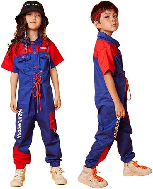 Amazon Co Jp ダンス衣装 オールインワン サロペット ヒップホップ 作業服 夏 ジャズ ダンス ボトム ダンス衣装 男の子 女の子 ガールズ ジュニア ブルー オーバーオール つなぎ 子供服 Hiphop オールインワンだけ 1 服 ファッション小物