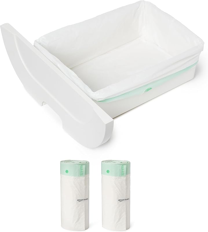 Refil de Sacos para Caixa de Areia Autolimpante para Gatos Amazon Basics com Cordão, 66,39 x 40,01 cm, 40 unidades