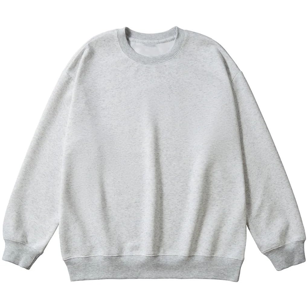 Jednolity kolor bluza z okrągłym dekoltem mężczyźni kobiety luźna cienka koszulka z długim rękawem oversize unisex odzież uliczna