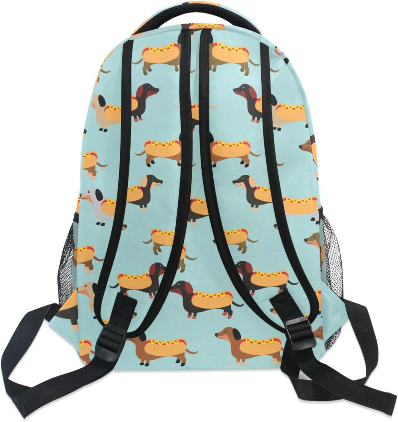 ALAZA Cute Dachshunds Hotdog Blue Kids School Backpack for Boys Girls Teens Bookbag Travel Daypack Bag 16 inch - Image 4