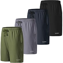 JINSHI Men's Athletic Shorts Elastic Drawstring Waist Workout Shorts Casual | Deep Pocket, Knee Length, Quick Dry, Jogging, Walking, Running, Daily Wear, Nylon Shorts, Breathable, Lightweight, Stretchy