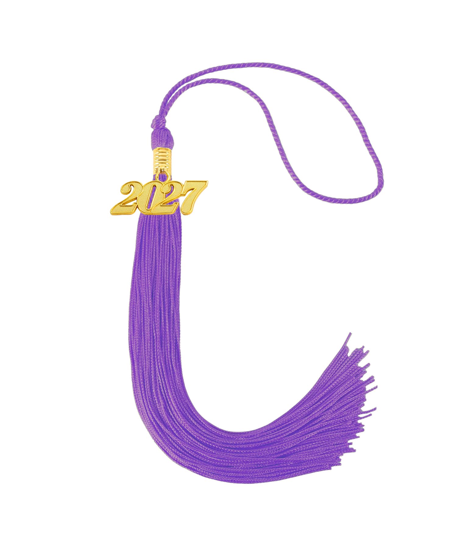 Graduation Tassel 2027 for Grad Cap,Purple Tassel with Gold Charm