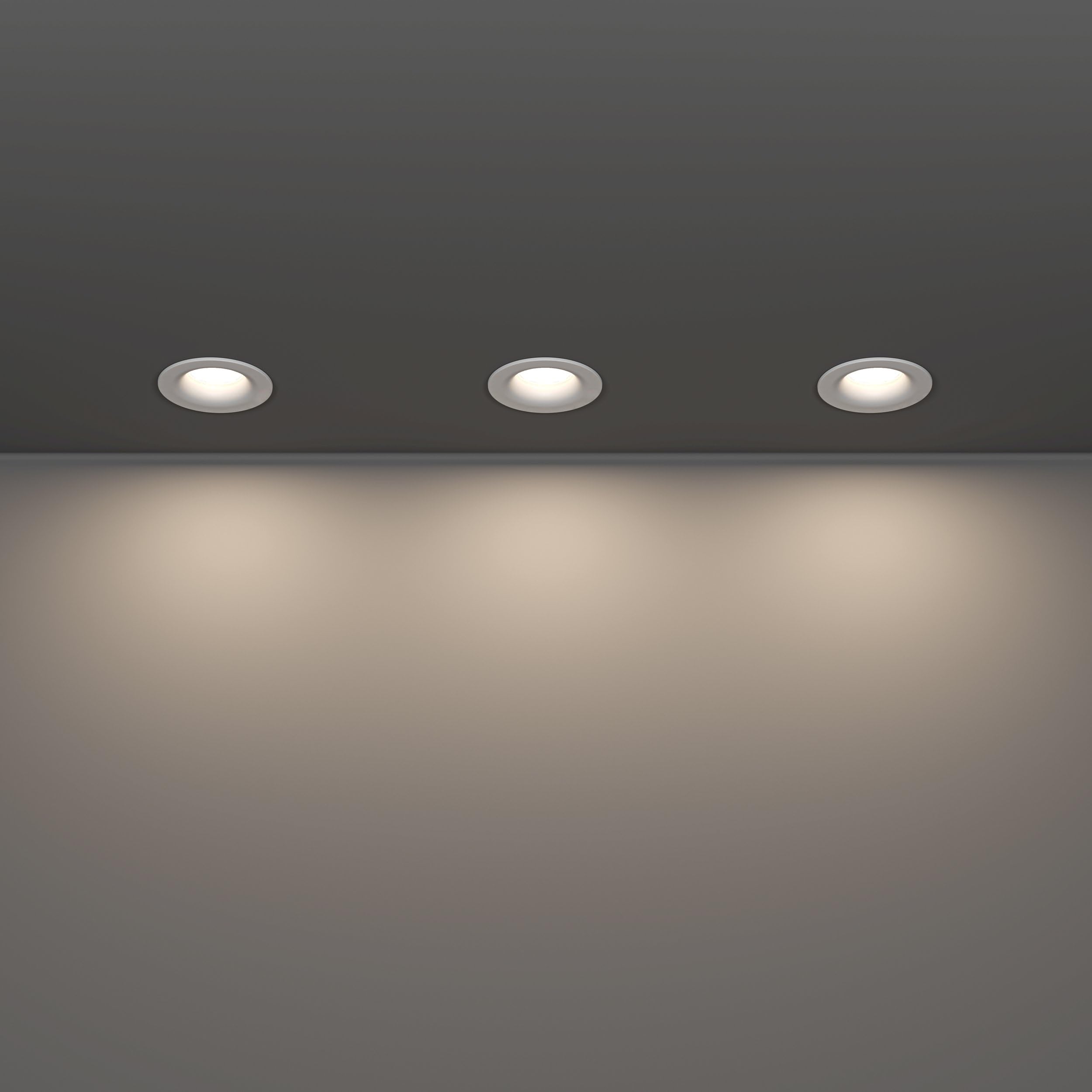 Eglo set de 3 focos empotrables Salabate, Ø 8,8 cm, spots de techo | para baño, aluminio blanco, luz cálida, neutra, fría, IP65