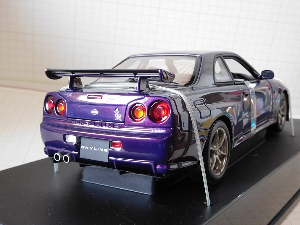 R34スカイラインGTR 1/18 スケールモデル 紫 SOLID AUTOart 1/18 ニスモ R34 GT-R Z-tune （ミッドナイトパープルⅢ