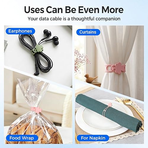 Miniatura 6 de Magnetic Cable Organizer, 2026 Upgrade Silicone Cable Ties Reusable Cable Management Organizers, Under Desk Cable Management, for Home Office Desk