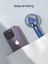 TOPK Mini Portable Handheld Fan, USB Rechargeable 3 Speed Personal Small Desk Fan with Base Lightweight Makeup Travel Beach Indoor Outdoor for Stylish Girl Women (Blue) gallery image