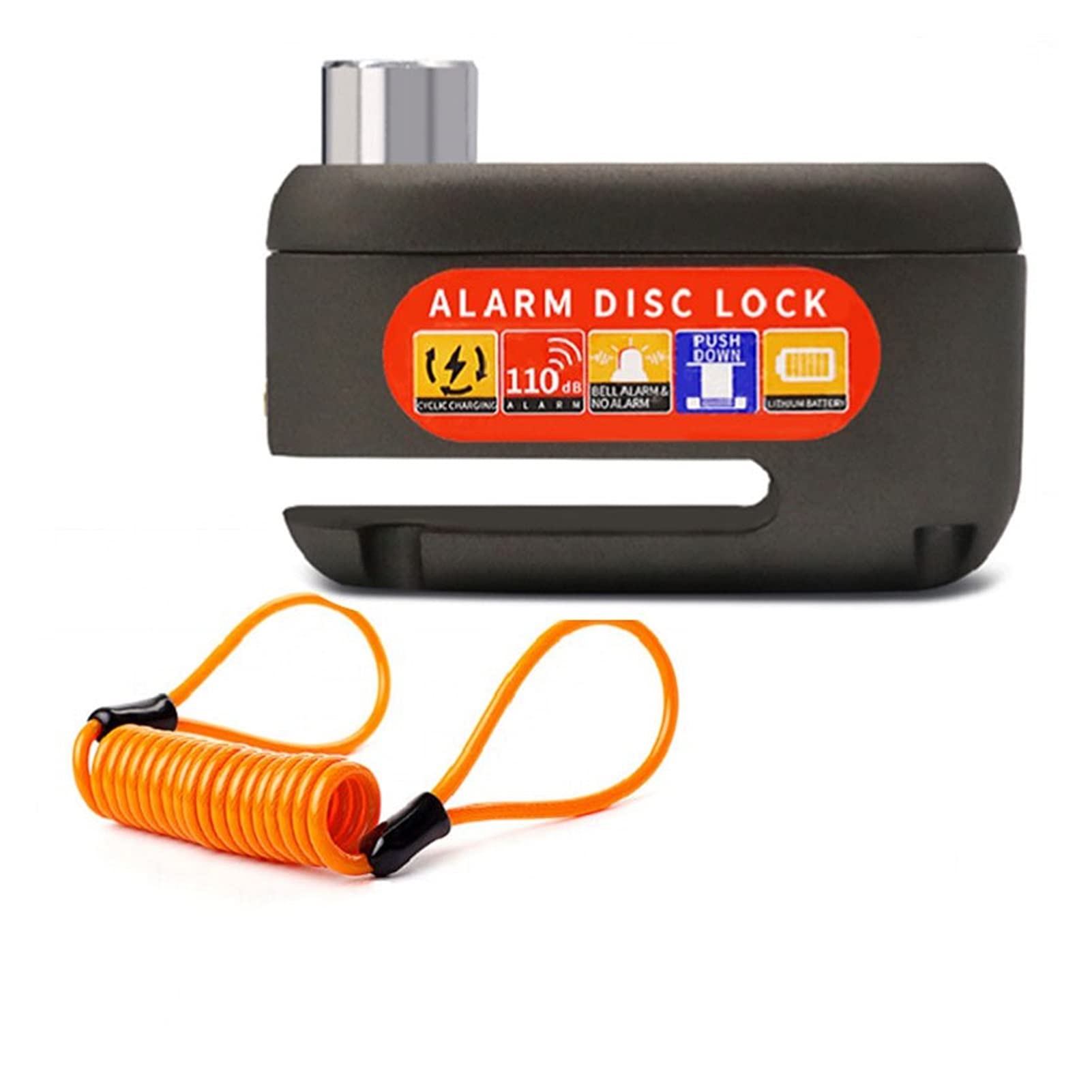 Serrure de Guidon de Moto Alarme Verrouillage du Disque Frein Sonore Verrou De Moto Alarme Verrou De Frein À Disque 110db Sécurité Étanche Verrou De Vélo (Couleur : A)
