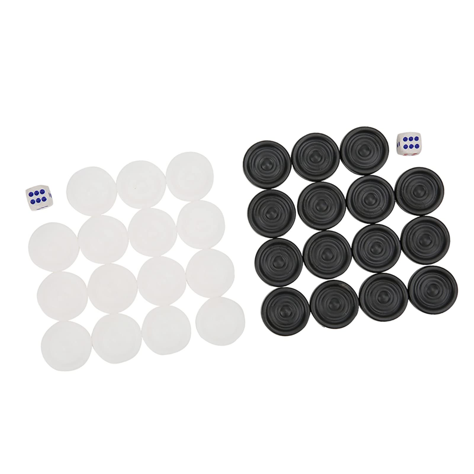 Jeu De Dames En Plastique - 32 Pièces (15 Noires, 15 Blanches, 2 Dés) - 22 Mm - Pour Enfants Dès 3 Ans