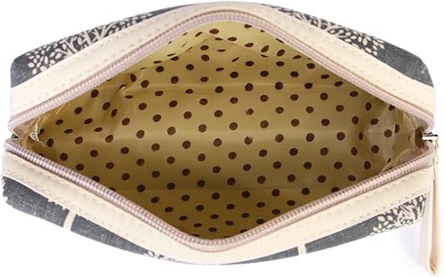 Miniatura 9 de RIAH FASHION Bolsa portátil de viaje para maquillaje cosmético, organizador de artículos de tocador, bolso de pulsera, floral, a cuadros, corcho,