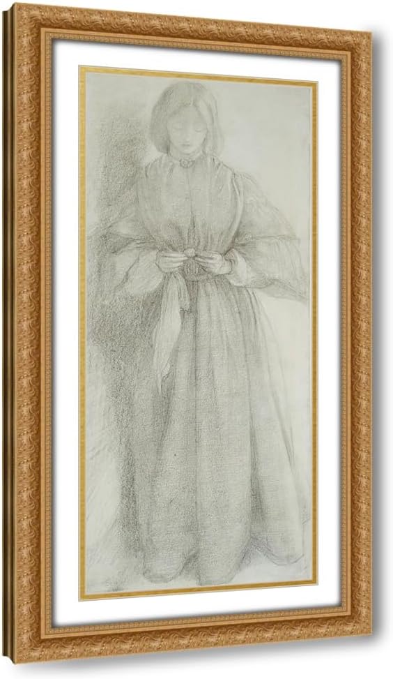 ArtDirect Elizabeth Siddal (Mrs. Dante Gabriel Rossetti) (c. 1854) Custom Framed Art Print Giclee Print or Canvas Options with Various Sizes and Customization by Dante Gabriel Rossetti