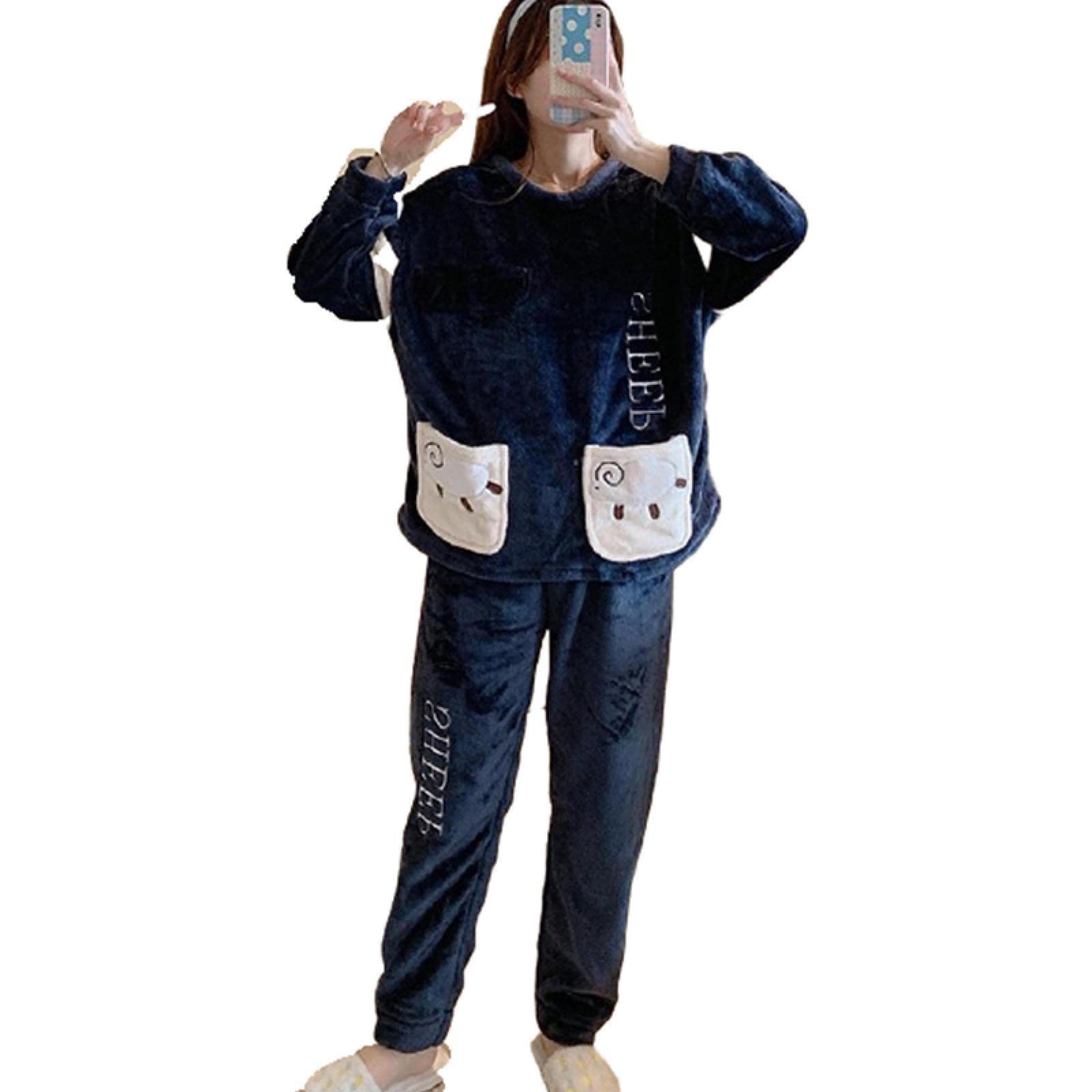 Pyjamas pour femmes en velours corail de dessin animé pour moments cocooning