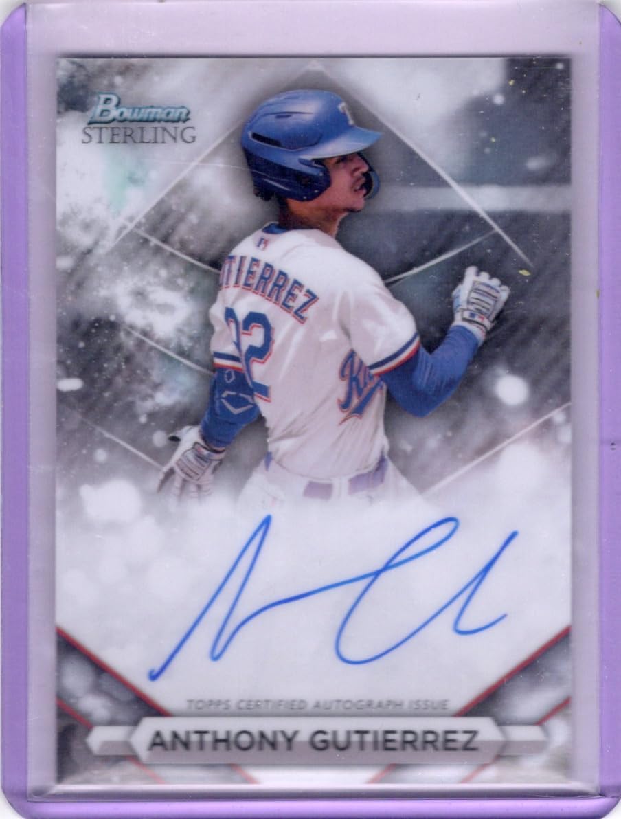 Anthony Gutierrez Autographed Oncard Bowman Sterling Prospect Card Collectible Baseball Card - 2023 Bowman Sterling Baseball Card #PA-AG (Rangers)