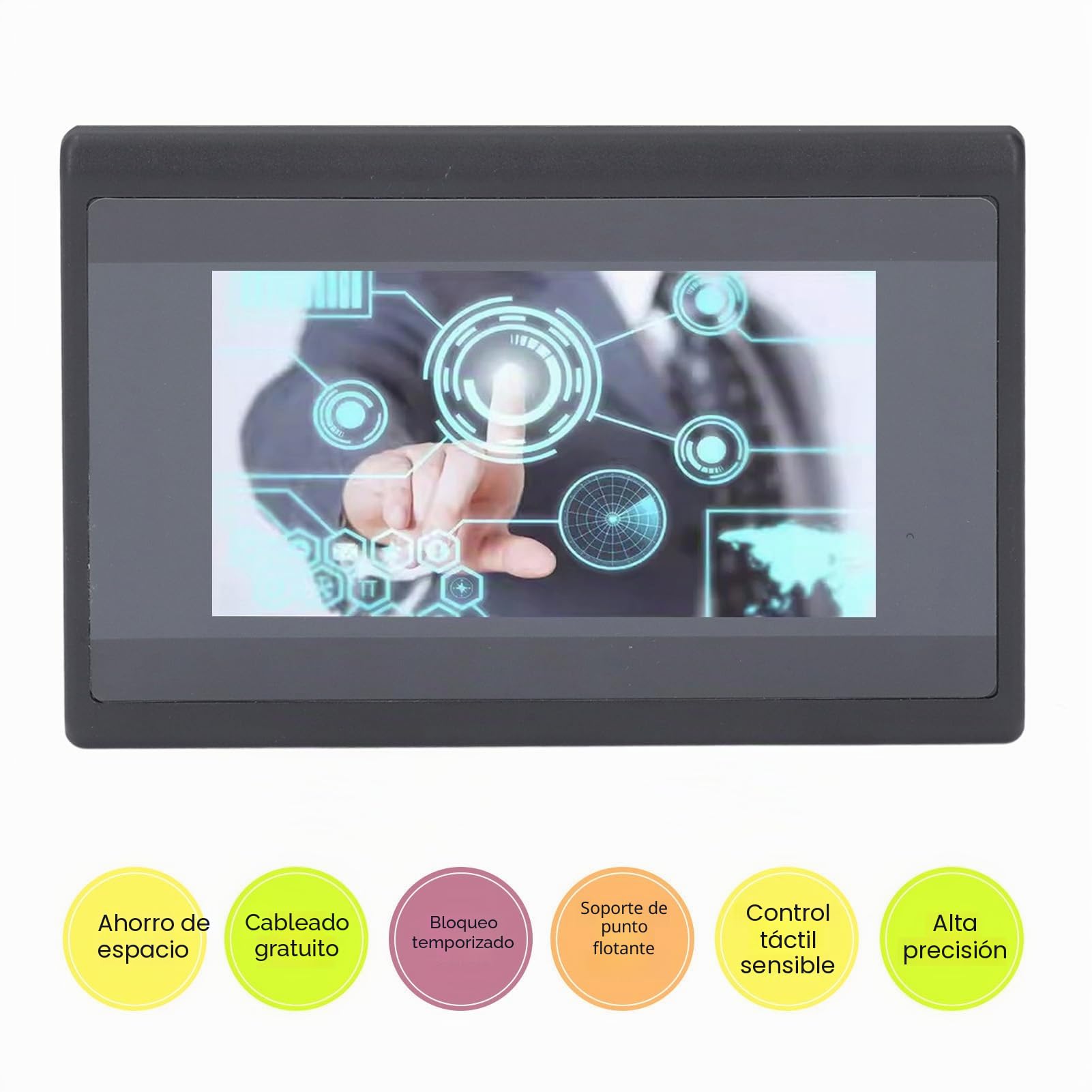 Pantalla Táctil PLC 4.3 Pulgadas TFT LCD HMI con CPU ARM9 600MHz para Controladores Inteligentes y Sistemas Industriales