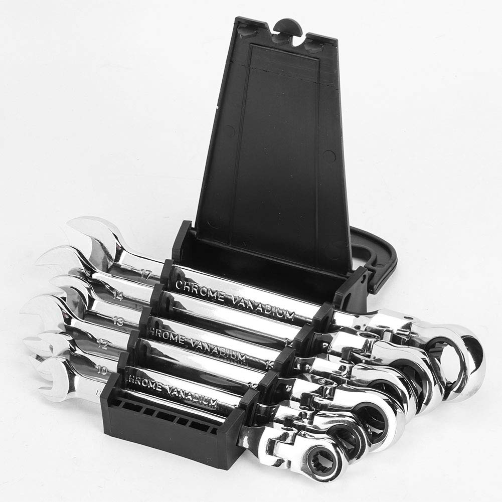 lyrlody 6Pcs Flexible Head Ratchet Wrench Set 8-17mm