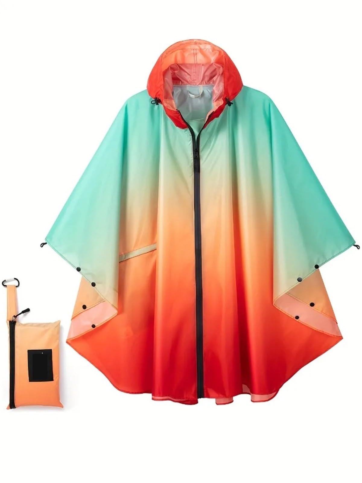 Poncho Pluie Poncho de pluie for moto, vêtement léger et imperméable à capuche en polyester for l'équitation, la randonnée, le camping les adultes(Red)