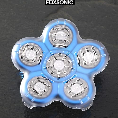 Miniatura 7 de FOXSONIC Cabezal de repuesto para afeitadora eléctrica de 6 cuchillas, 6 cuchillas de repuesto, afeitadora calva con cubierta de cuchilla, cabezal
