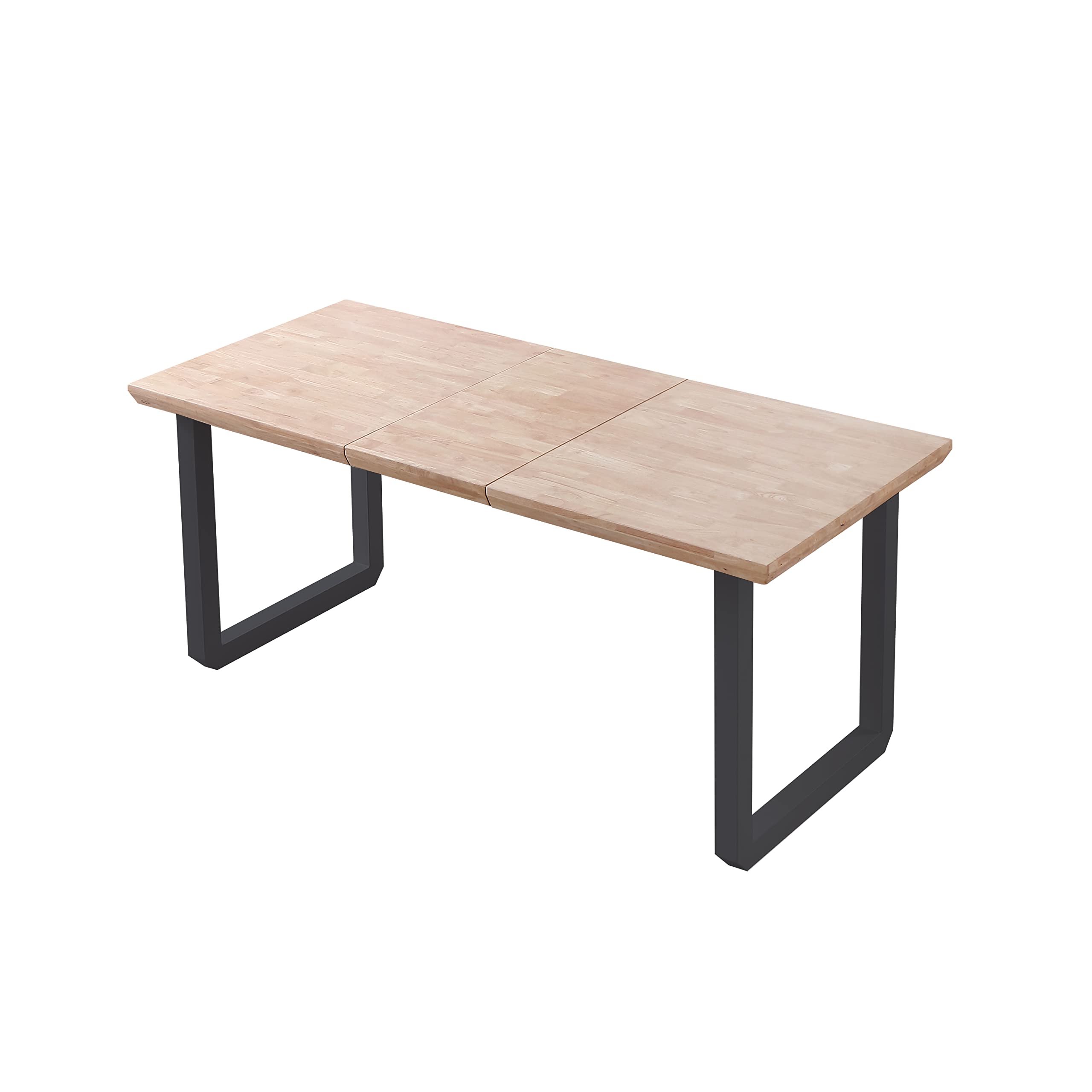 Adec Group Roma, Mesa de Comedor Extensible, Mesa 2 Tramos, Acabado en Roble y Negro, Medidas: 140-180 – 220 cm (Largo) x 80 cm (Ancho) x 77 cm (Alto)