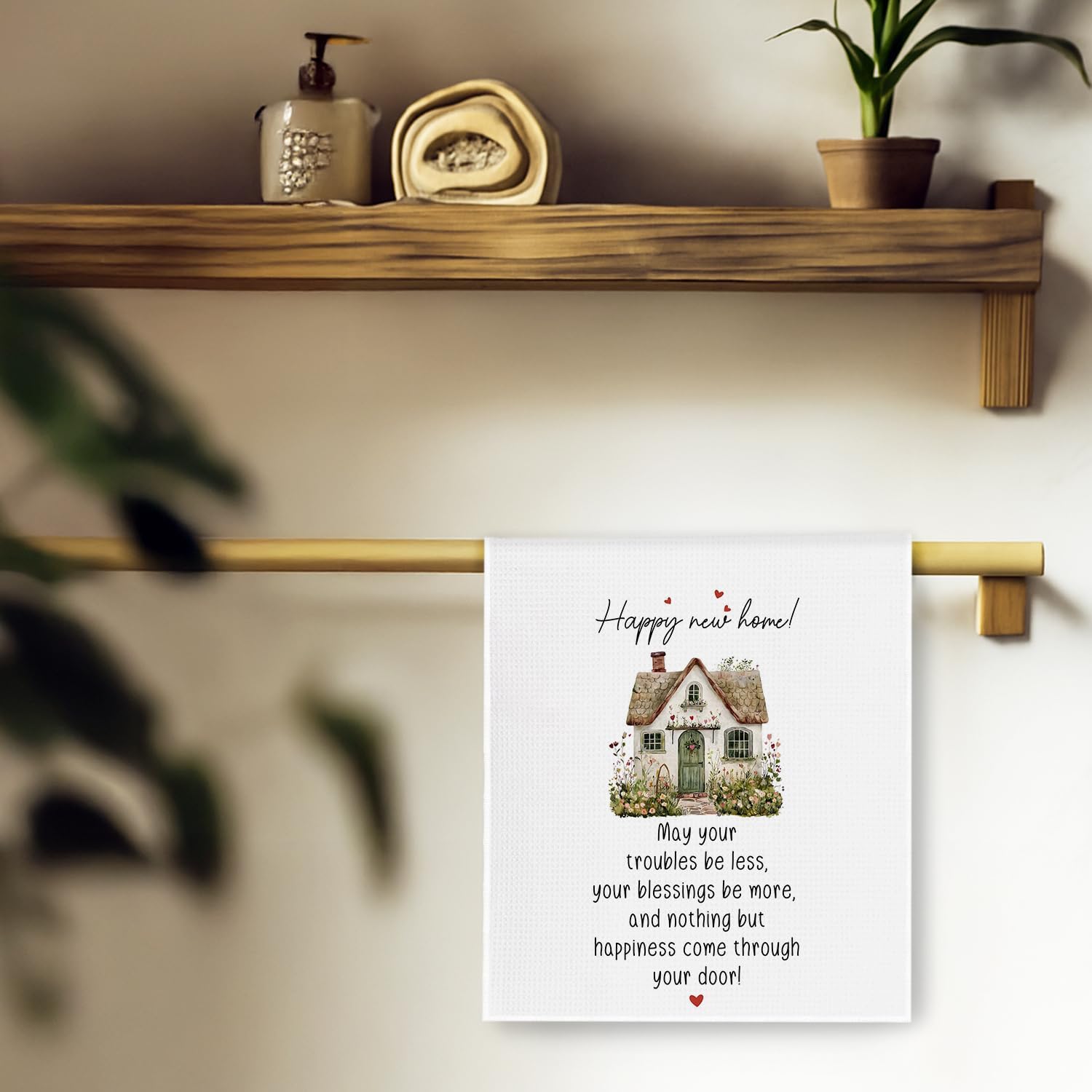 House Warming Gifts New Home Kitchen Towels, Housewarming Gifts for Women, New Homeowner Gift Decorative Dish Tea Hand Towels for Kitchen Bathroom, 16x24 Inch - Image 4