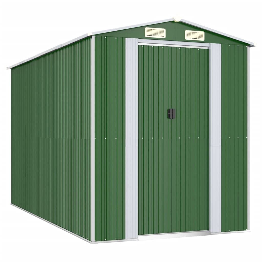 Générique Abri de Jardin Vert 192x357x223 cm Acier galvanisé,Maison & Jardin,Pelouses & Jardins,Vie en extérieur,Structures extérieures,Cabanes & abris de Jardin,3147429