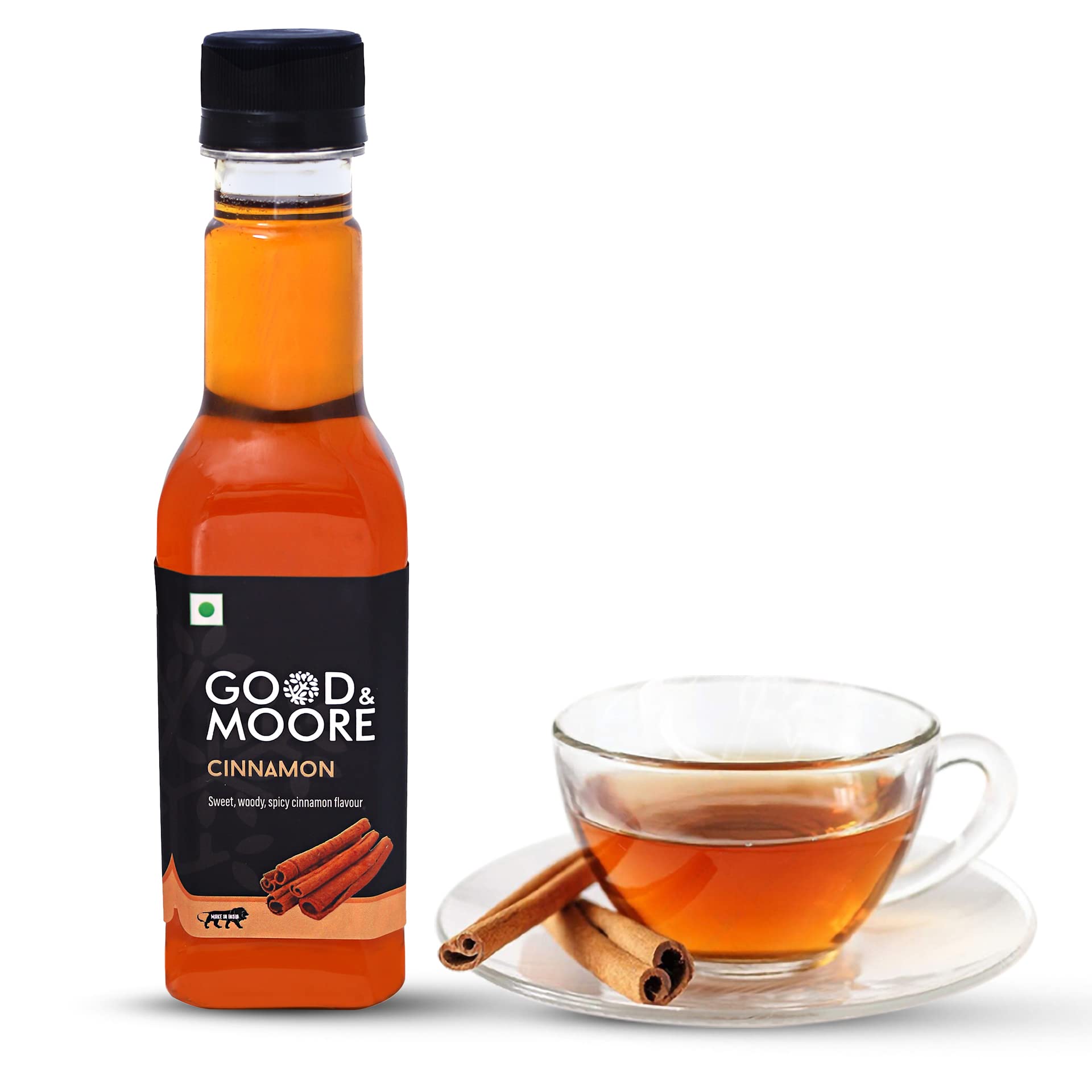 GOOD+MOORE Cinnamon Syrup | For Coffee, Milkshake, Frappe, Cold-Coffee, Pancakes, Beverages And More | Concentrated Syrup | Ready To Mix | Mixer | Premium Syrup | 250Ml (B09LMGSFKW) Amazon Price History, Amazon Price Tracker