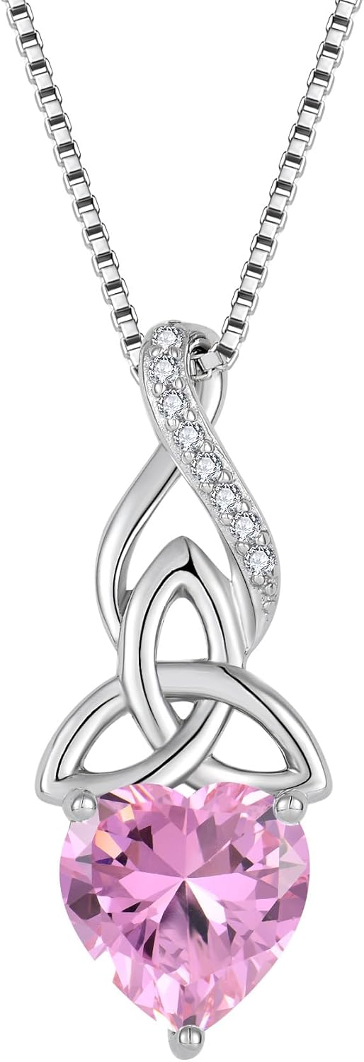 Infinity Celtic Knot Necklace for Women 925 Sterling Silver Irish Necklace Birthstone Jewelry Gifts for Her