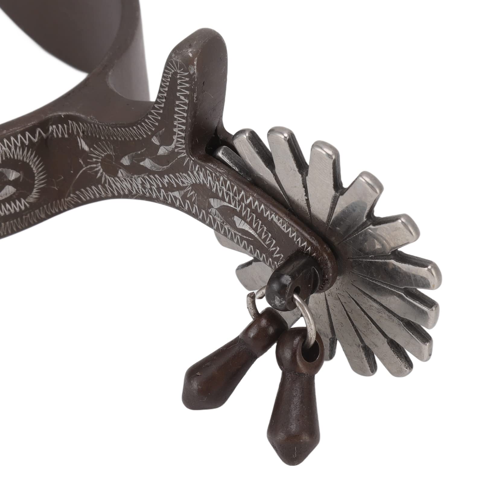 Keenso Éperons de Cheval avec Motif Vintage pour de Meilleures Performances D'équitation, 1 Paire D'éperons de Botte Gravés pour Les Sports équestres
