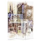 FORMAT : Le paravent sur toile 110x150 cm (LxH), une face, 3 panneaux, pratique et décoratif.