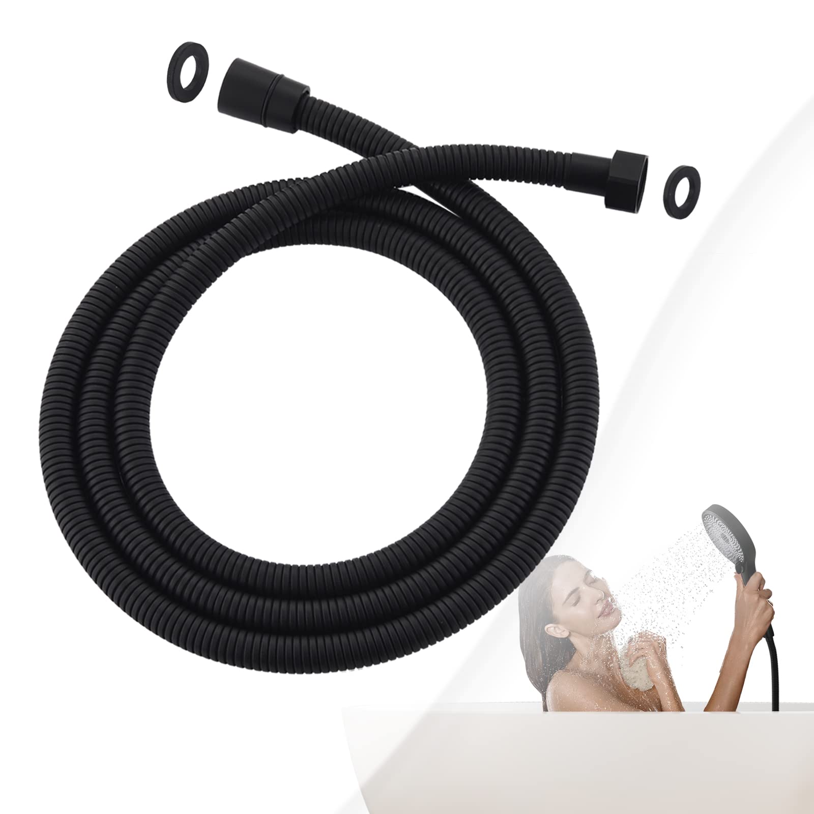 Manguera de ducha de metal universal de 71 pulgadas de acero inoxidable para teléfono de mano