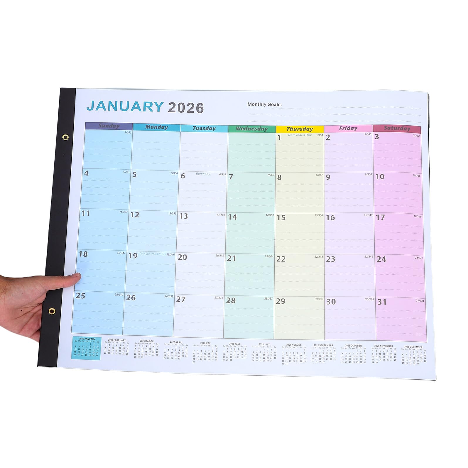 FOMIYES Calendario Mensile Calendario da Parete Grande Layout Verticale per Pianificazione Annuale per Ufficio e Casa