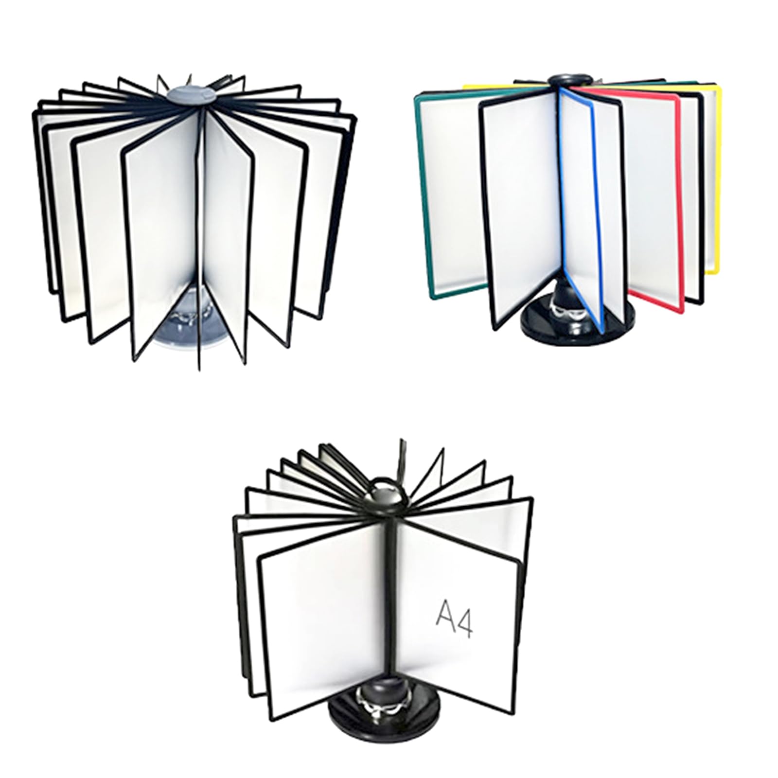 Porta documenti rotante colorato con tasche, perfetto per impiegati, studenti e insegnanti, migliora l'efficienza dello spazio di lavoro
