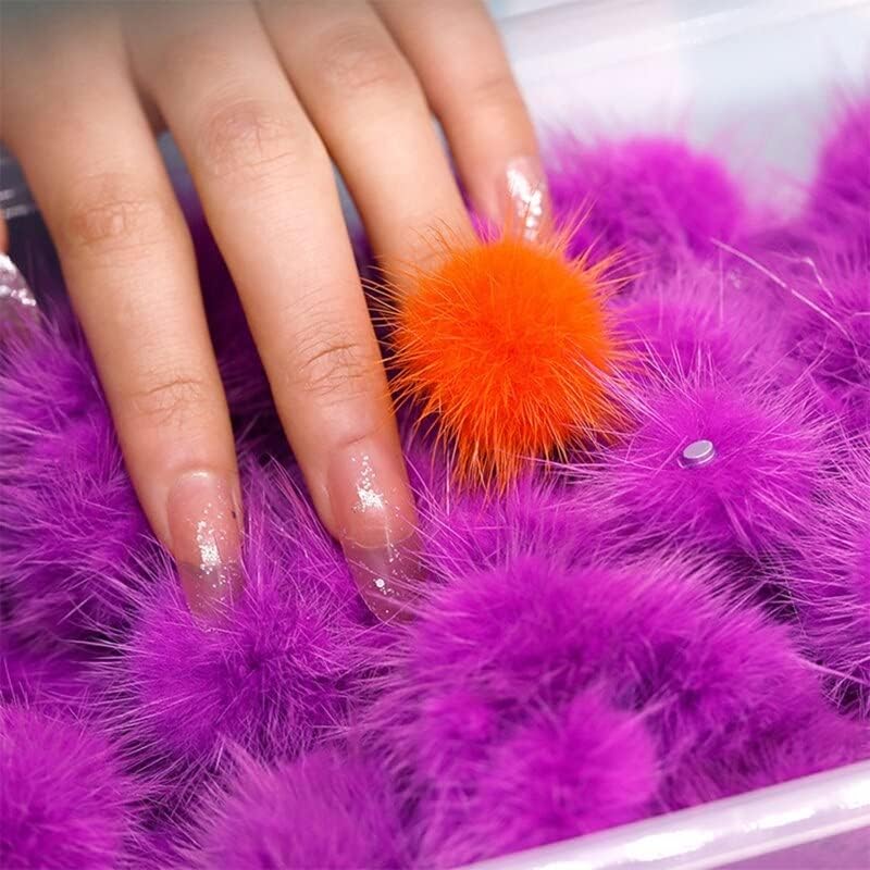 Cute Nail Pom Fluffy Plush Ball Detachable Soft Fluffy Pom Ball Nail Accessories