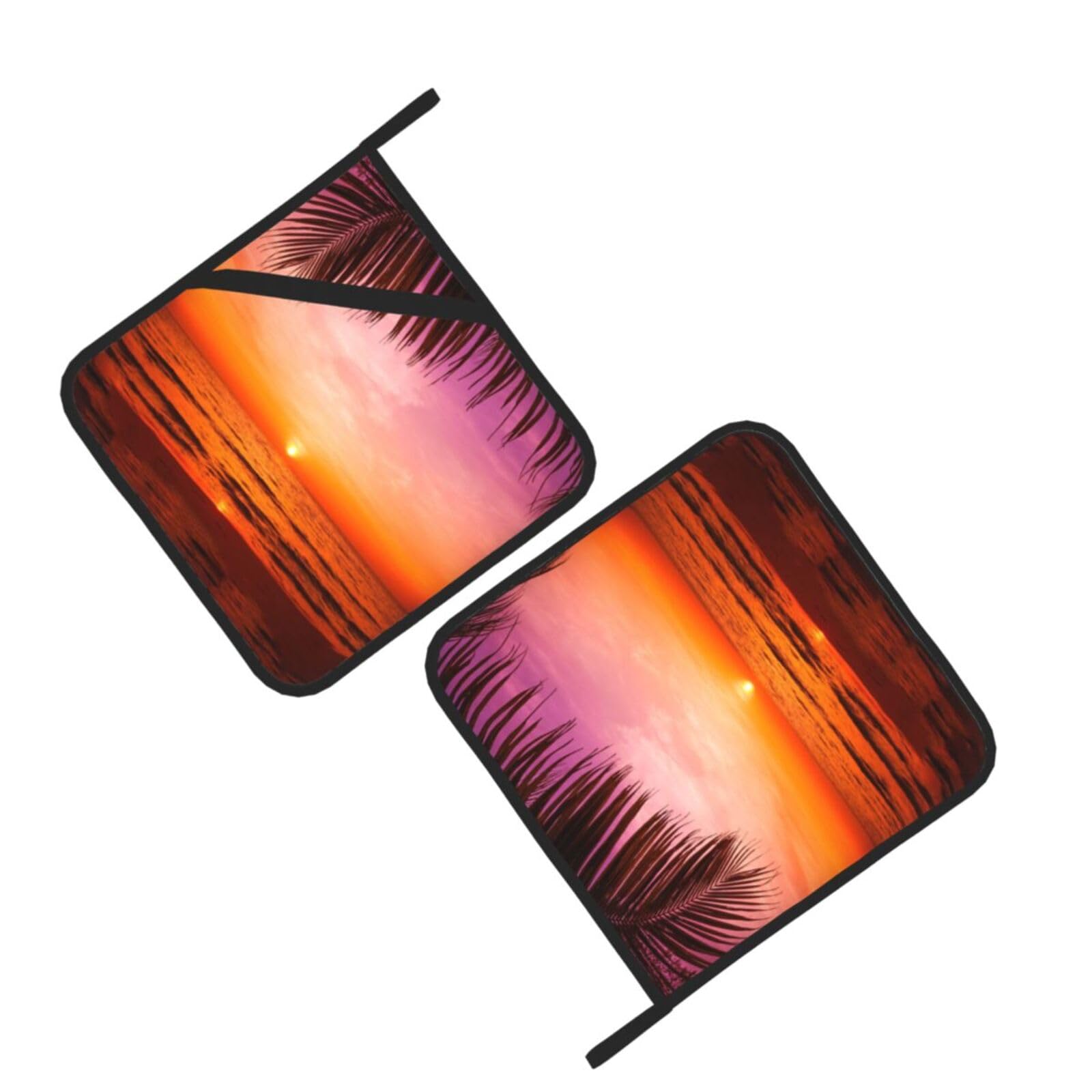Palm Tree Leaf Sea Printed Oven Pot Holders Set of 2 Pcs Heat Resistant Kitchen Microwave Potholders for Cooking Baking Grilling