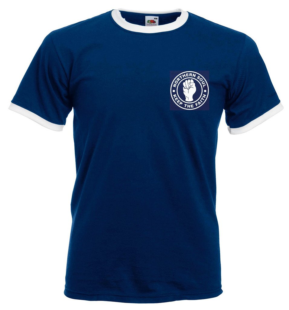 zappatee Northern Soul - Keep The Faith T Shirt Navy XL