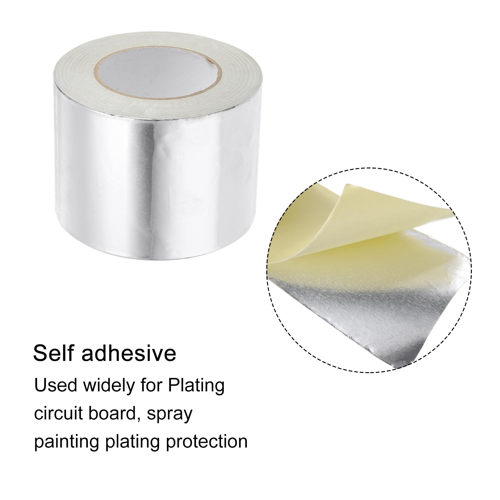 QUARKZMAN Cinta de Aluminio de 4 Pulgadas x 55 Yardas Plateada para Alta Temperatura, para HVAC, Sellado, Parchado de Conductos de Aire Frío y Caliente, 3 Piezas