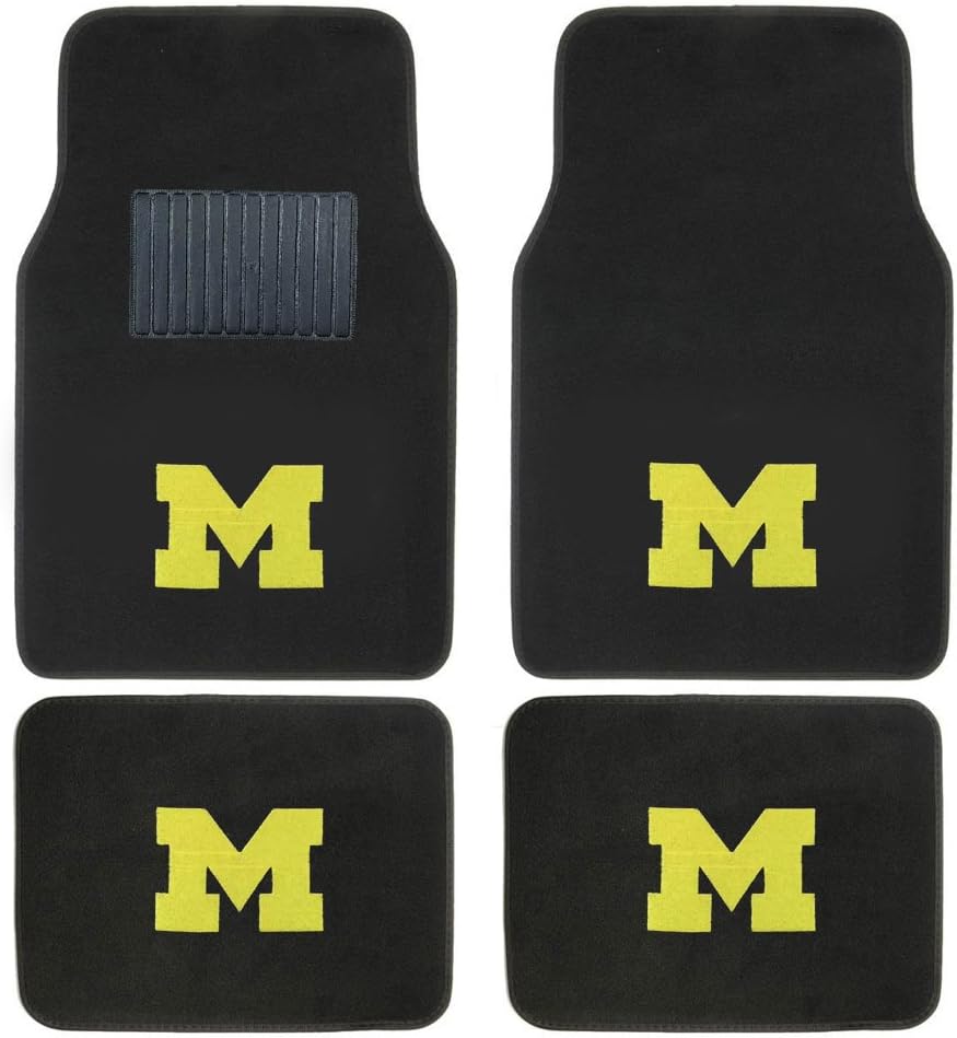 FANMATS Collegiate Michigan New Carpet Type Floor Mat Liner. Wow! Michigan Logo On All 4 Mats