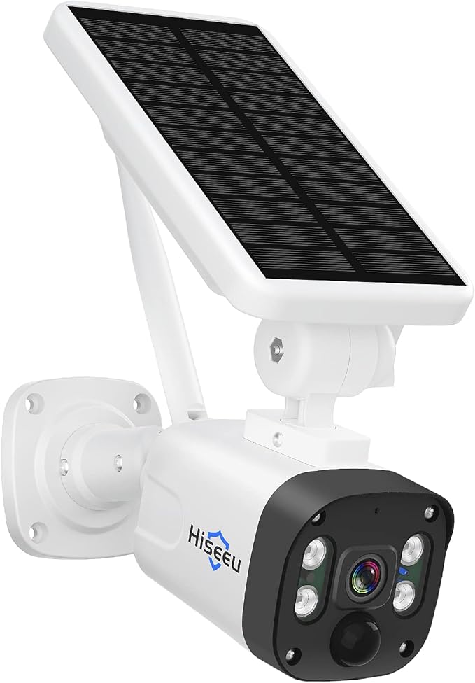Hiseeu Security Camera Wireless Outdoor, 2K Solar Camera, Battery