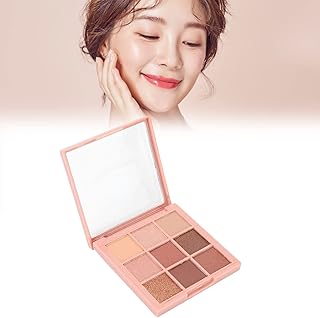 9 Colors Matte and Shimmer Eyeshadow Palette, Warm Color Eye Shadows Glitter Makeup Kit Make Up Brushes Set Nature Nude Ea...