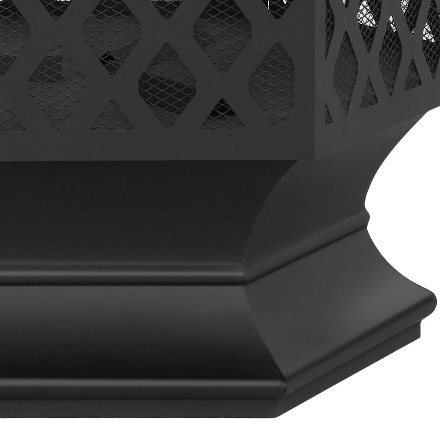 Yaheetech Braciere da Giardino Esterno a Legna Esagonale per Riscaldamento con Coperchio e Attizzatoio per Raduno Campeggio 61 x 61 x 62 cm Nero