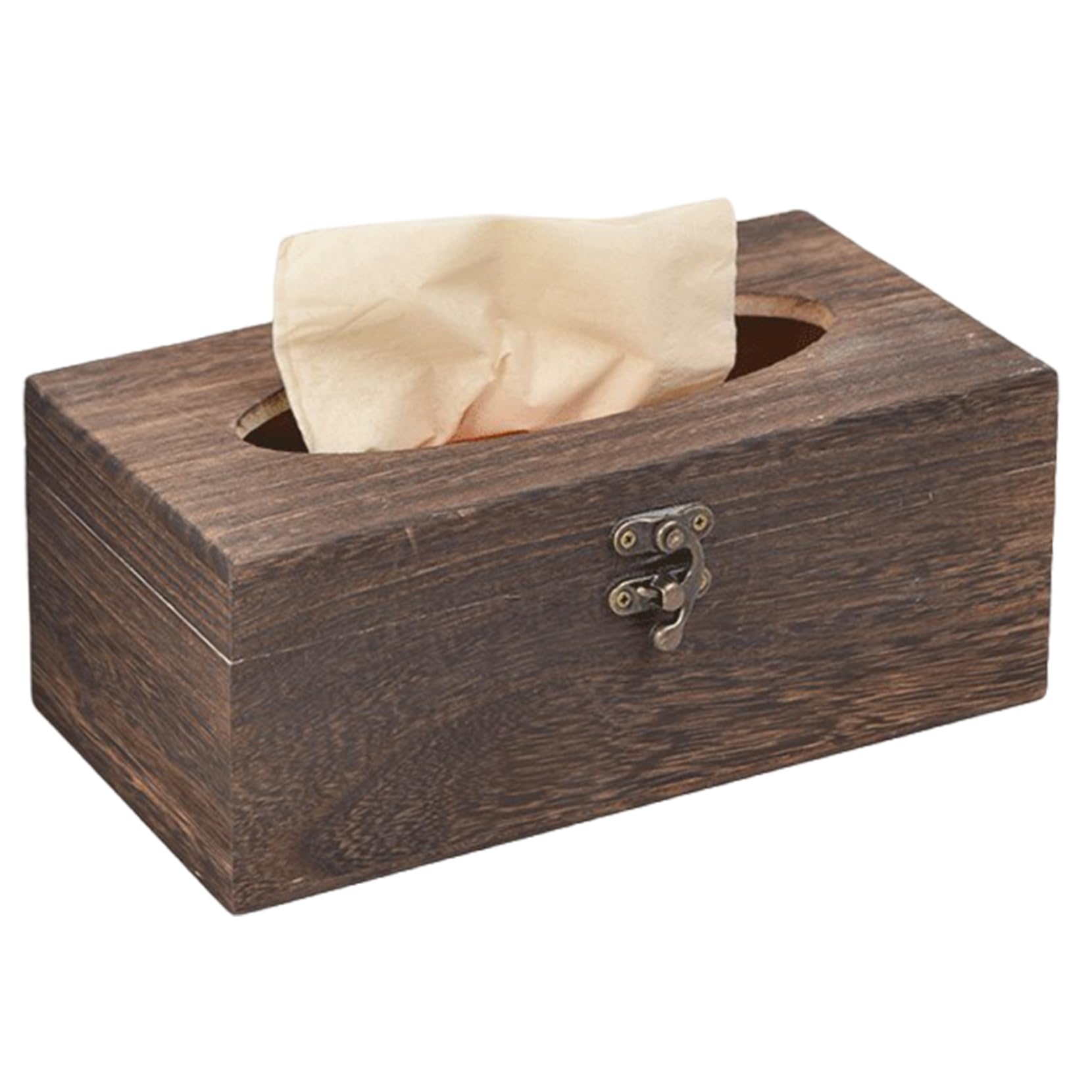 Peosaard Coffee Rectangle Tissue Box Cover, Tissue Box Cover Rectangle 8.66X4.53x3.54" Natrual Decorative Wooden Multifunctional Holder For Bathroom Tabletop, Wood