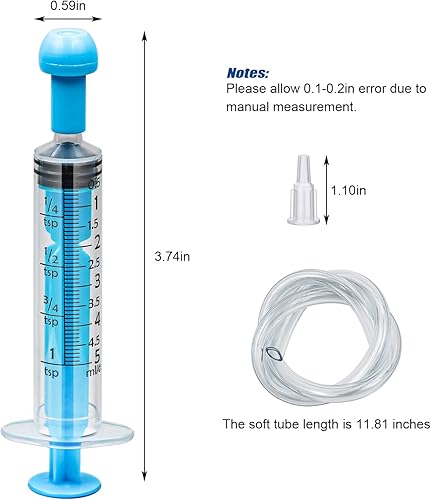 Miniatura 2 de Paquete de 30 jeringas de plástico de 0.17 onzas líquidas, jeringas grandes, punta de catéter, envoltura individual estéril con adaptador de tapa de