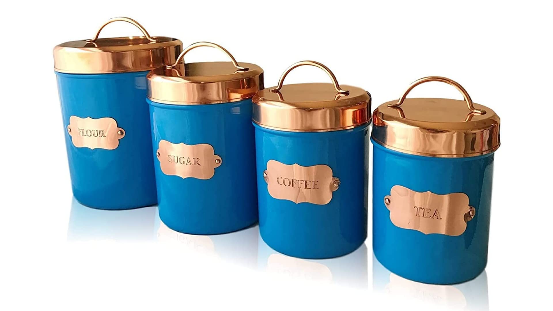 Copper Kitchen Food Canister Sets by Kauri Design | Decorative Food Storage  Jars with Lids, Set of 4
