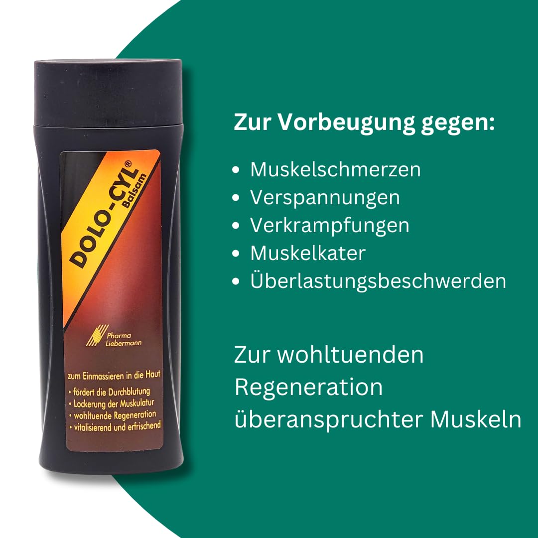 DOLO-CYL Balsam 3x 100 ml I Pflegebalsam mit ätherischen Ölen I Muskelschmerzen I Verkrampfungen I Muskelkater I Verspannungen I Arnika I Johanniskraut I Spar-Set plus Pharma-Perle give-away