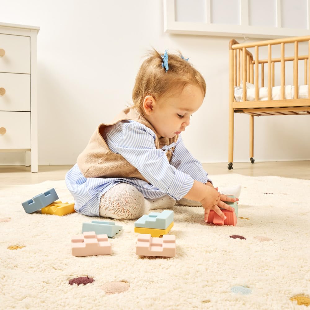 MINILAND, Soft Towering Blocks: Set of Soft Blocks for Stacking and Fitting Together Stimulates Motor Skills and Creativity - Image 4
