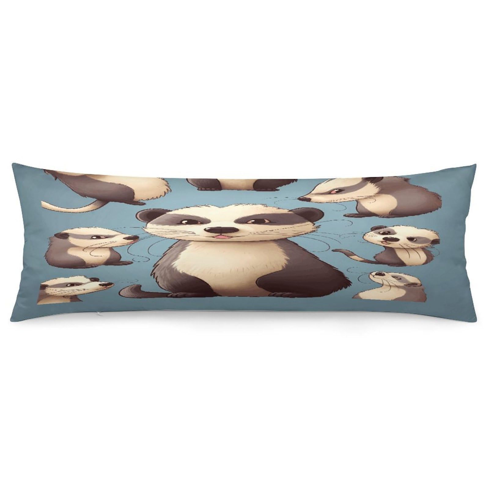 Hairy Ferret Throw Pillow Cover Soft Lumbar Pillow Covers with Zipper Breathable Rectangular Cushion Case Polyester Pillow Case Decorative Body Pillow Cover for Couch Bed
