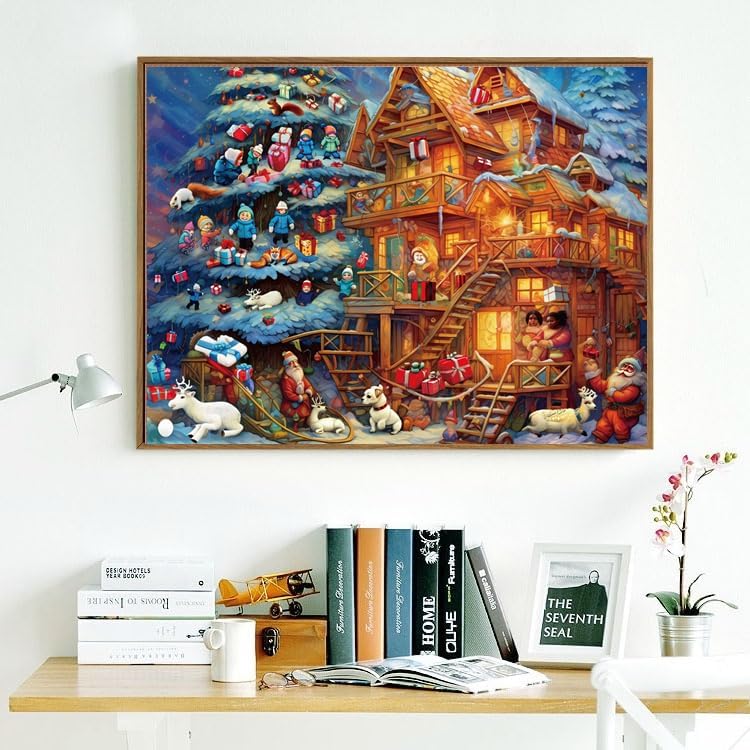 Miniatura 3 de Rompecabezas para adultos, 1000 piezas, pueblo de Navidad, 20.5 x 15 pulgadas, rompecabezas para adultos, juguete educativo de desafío, rompecabezas