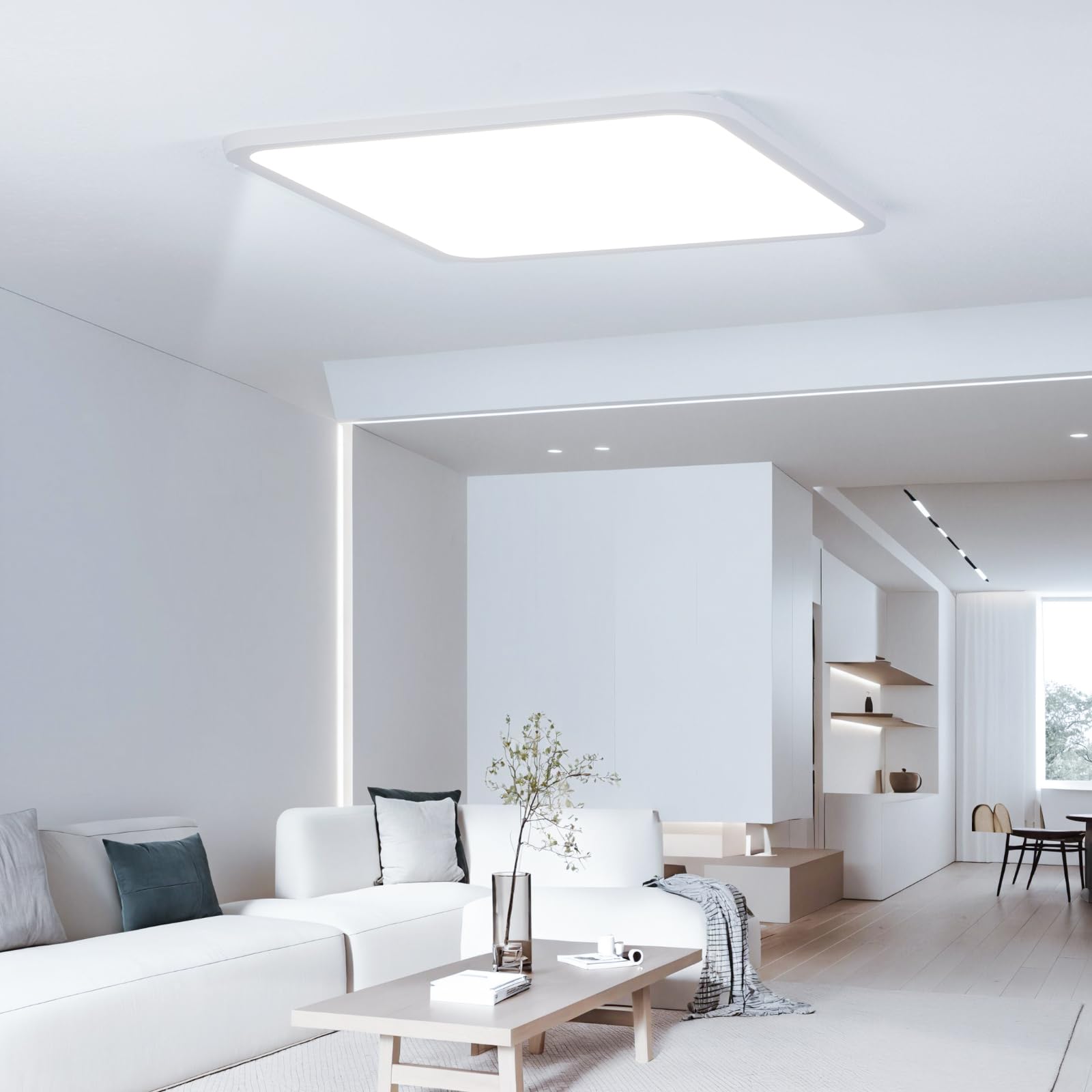 Plafonnier LED 40CM, 42W Carré Lampes de Plafond Moderne 6500K, 4800LM Luminaire Plafonnier Étanche IP44 pour Chambre, Salle De Bain, Salon, Cuisine, Bureau